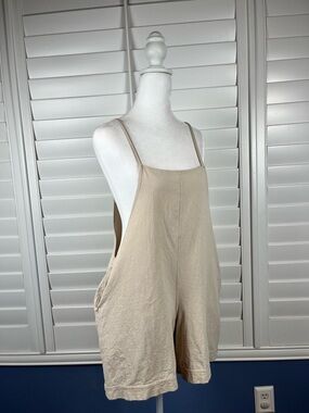 chicme Beige Spaghetti Strap Romper Size M Coastal Minimalist Granola
